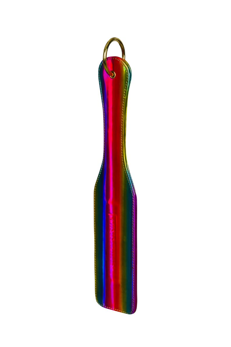 Holographic Shiny Leather Spanking Paddle