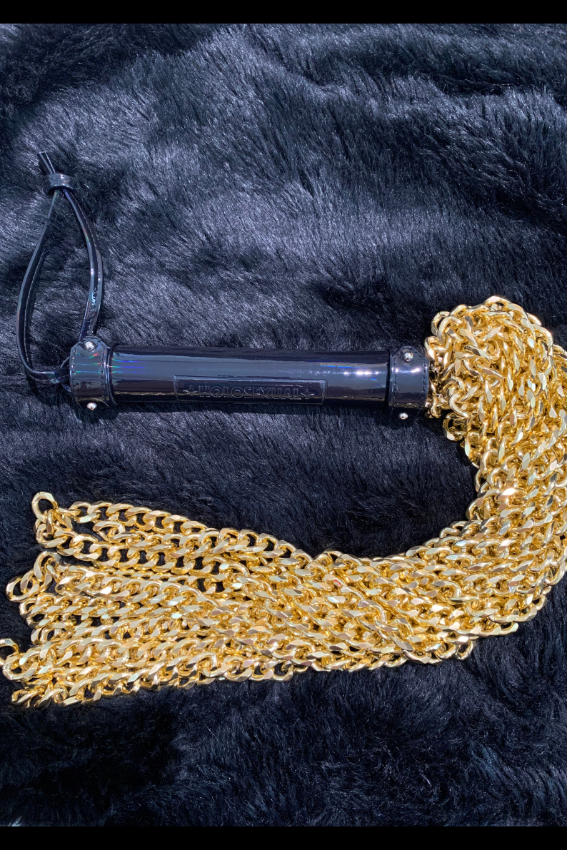 Holographic Shiny Chain Flogger Whip