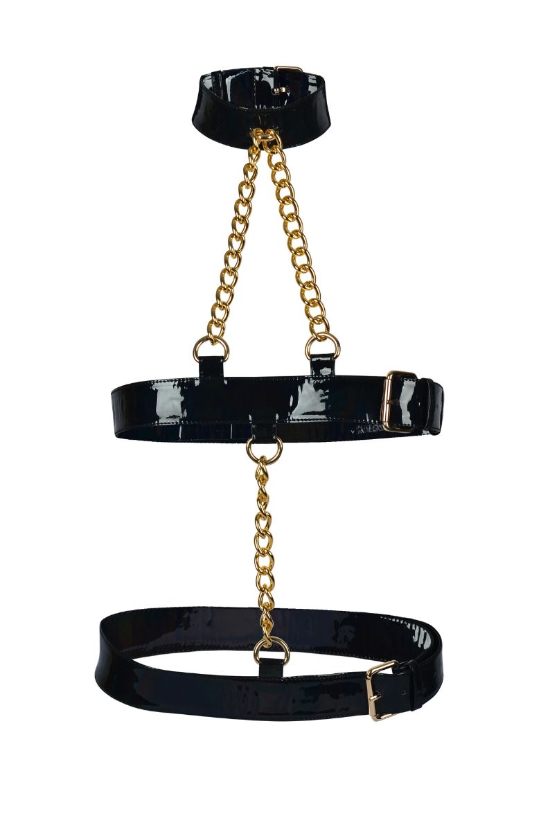 Leather Body Harness Shibari Chain Harness Lingerie Choker Harness | Holosexual